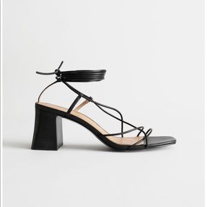 NEW &OtherStories Leather Strappy Lace Up Sandals